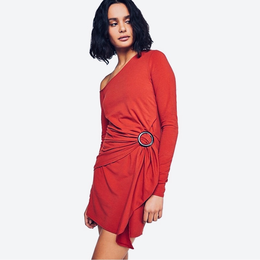 NWT Free People Frankie Asymmetrical Cotton Mini Dress